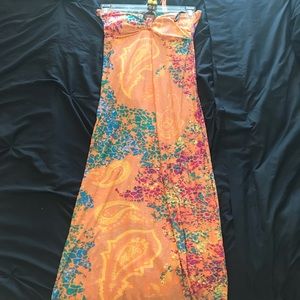 Multi colored halter maxi dress